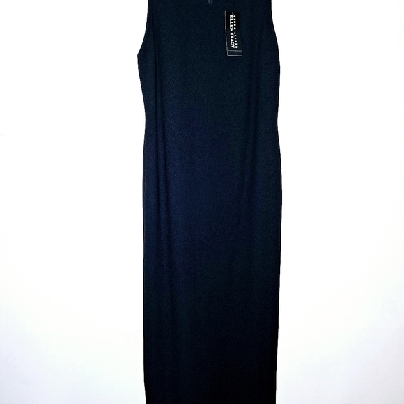 NWT Linda Allard for Ellen Tracy The Double High Split Little Black Dress.